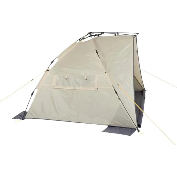 Uquip Speedy Strandzelt und Strandmuschel, 2.50 kg, beige und grau, mit Schnellaufbausystem und stabiler Fiberglasstruktur – Bild 5