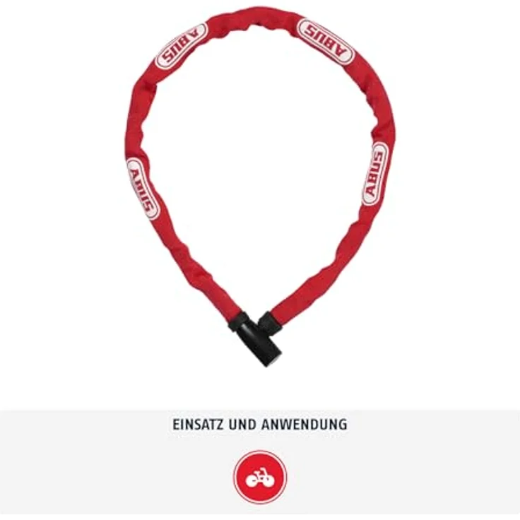 ABUS Steel-O-Chain 4804K, Fahrradschloss aus 4 mm Spezialstahl, Sicherheitslevel 4, 75 cm, Rot – Bild 2