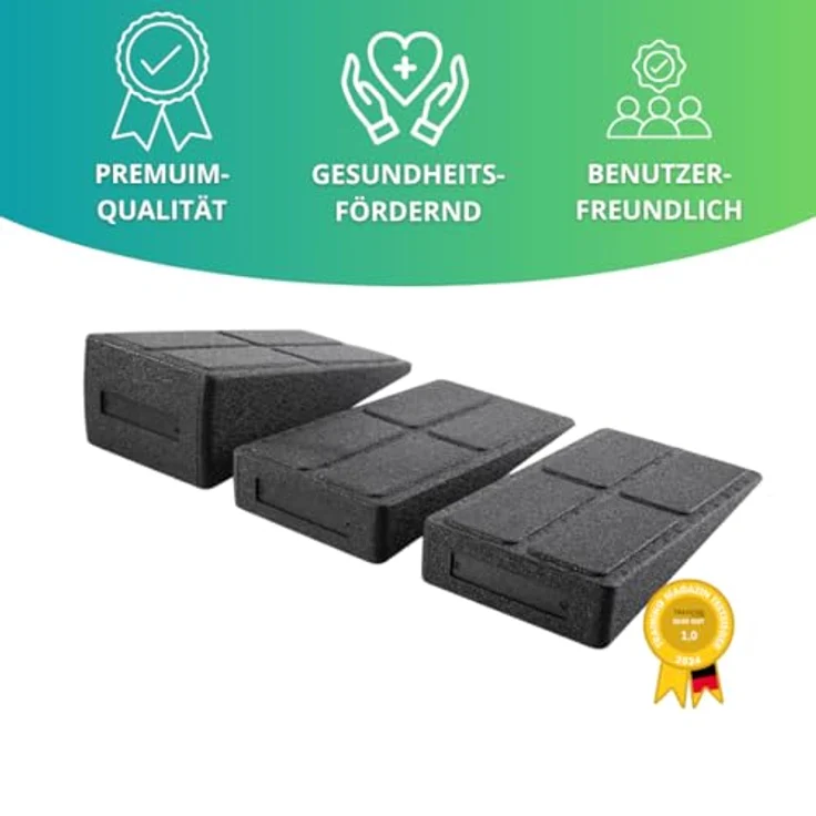 Barbara Klein Yogablock Wadendehner 3er Set, Yoga Block mit 3 Neigungswinkel (8,5° und 17°) für gesunde Körperhaltung und Flexibilität – Bild 5