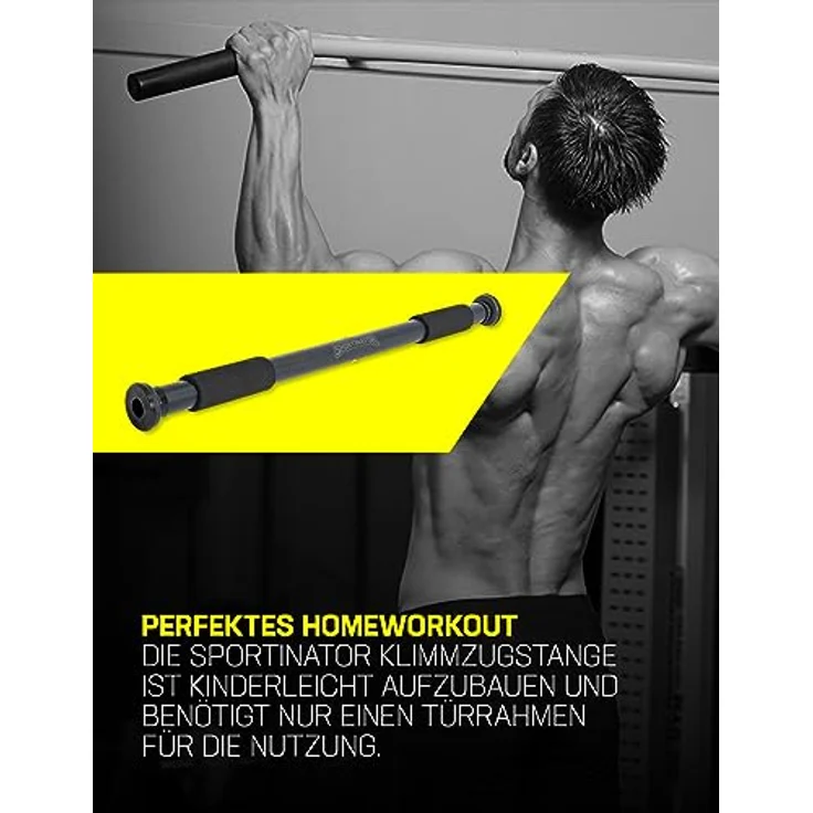 SPORTINATOR® Klimmzugstange zum Einspannen im Türrahmen, für dein Home-Gym. Länge 60–102 cm, kompakt, sicher & schnell ohne Bohren, belastbar bis 150 kg – Bild 4