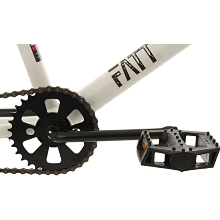 KS Cycling BMX-Rad Fatt, 20 Zoll, 1 Gang, schwarz-weißer Rahmen mit weißen Reifen, 360°-Rotor, inklusive 4 Stahlpegs – Bild 2