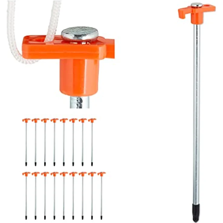Relaxdays Felsbodenhering 18er Set, 25 cm Erdanker aus rostfreiem Stahl für harte Böden, orange, zur sicheren Verankerung von Zelten – Bild 1