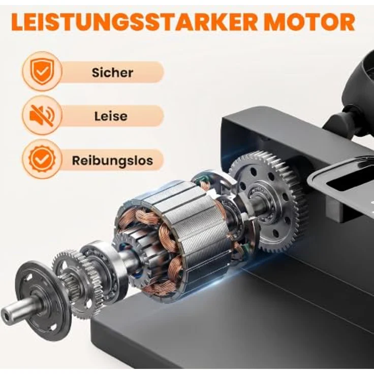 SPORTNOW Ellipsentrainer Mini Elektrischer Untertisch Crosstrainer, 12 Trainingsmodi, LED-Touchscreen, leise, schwarz – Bild 5