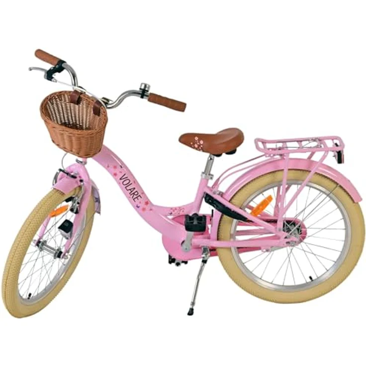 Volare Blossom Kinderfahrrad für Mädchen, 20 Zoll in Pink, Vorderradbremsen, Rücktrittbremse, geschlossener Kettenschutz, inklusive Korb – Bild 7