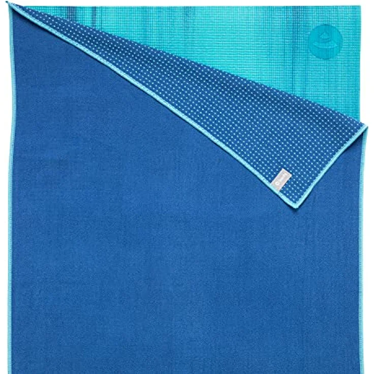 Bodhi GRIP2 Yoga Towel | Rutschfestes Handtuch mit Antirutsch-Noppen (blau/Aqua) | Mikrofaser-Yogatuch ideal für Hot Yoga | Antibakteriell & Hautfreundlich – Bild 3