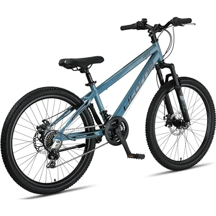 Licorne Bike Thunder Premium Mountainbike, 24 Zoll, Aquamarine, Shimano 21 Gang, hydraulische Scheibenbremsen, Hardtail – Bild 3