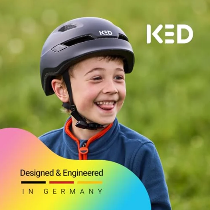 KED Pop II Lite Kinder Fahrradhelm mit Ultraleichtem Design, K-FIT System und Reflektierenden Details | Farbe: Blue Matt | Größe: 48-52 (S) – Bild 5