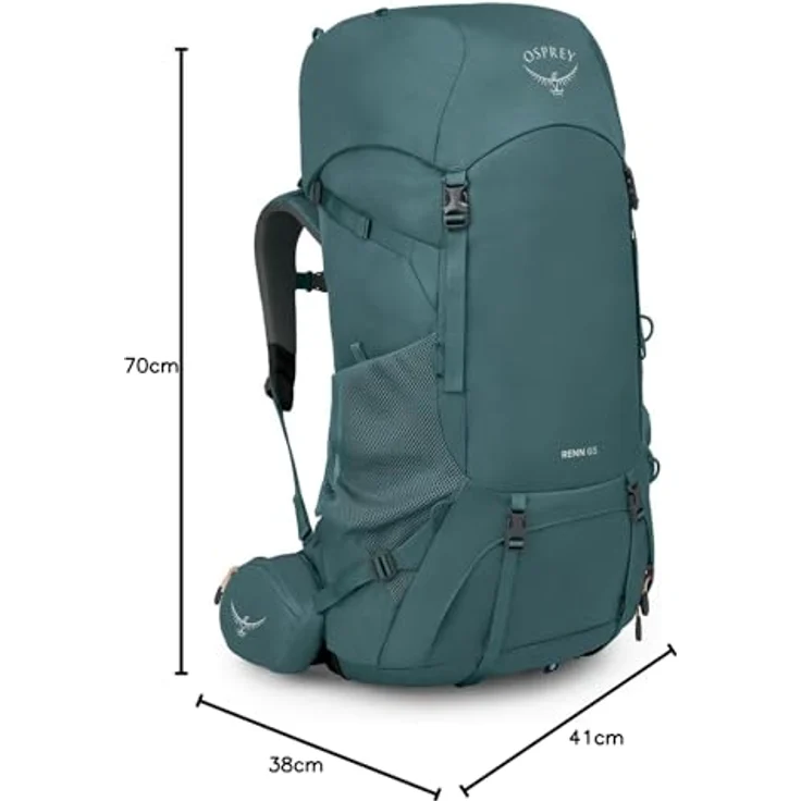 Osprey Renn Trekkingrucksack 67 cm, robuster Wanderrucksack aus 100% Polyester, grün – Bild 15