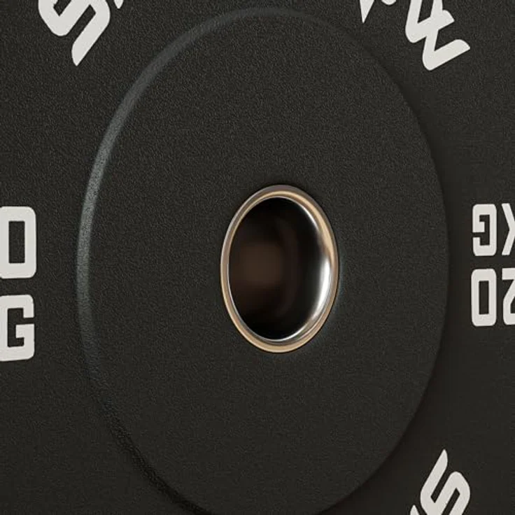 SPORTNOW Hantelscheiben 2er-Set, 2 x 20kg, Gummigewichte mit 5 cm Bohrung für Olympiastangen, Schwarz – Bild 9