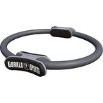 GORILLA SPORTS® Pilates Ring Ø 36cm - Doppelgriff, gepolstert, Rutschfest, Superleicht - Schwarz, Türkis, Grau, inkl. Tasche und Trainingsanleitung