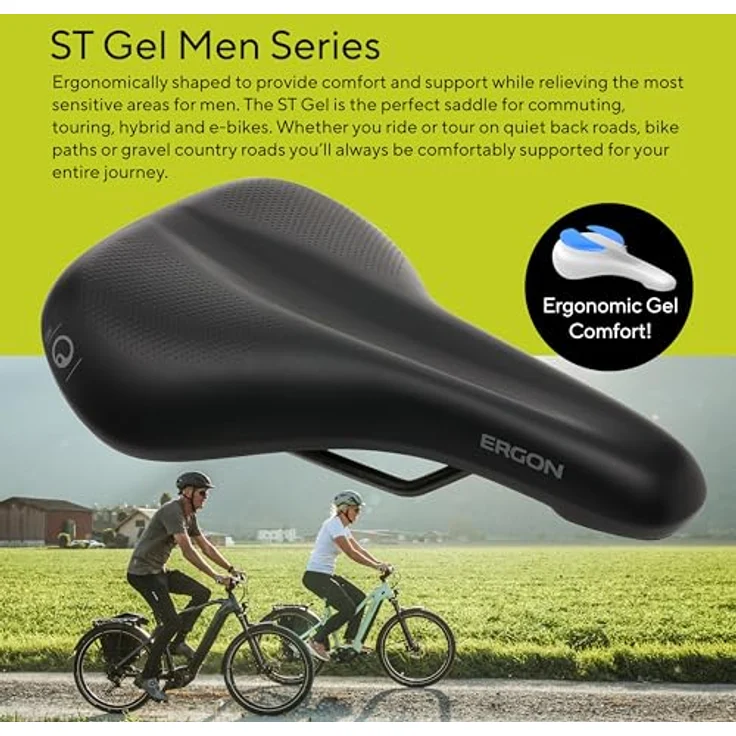 Ergon ST Gel, Velosattel mit orthopädischem Komfortschaum und Entlastungskanal für Herren – Bild 2