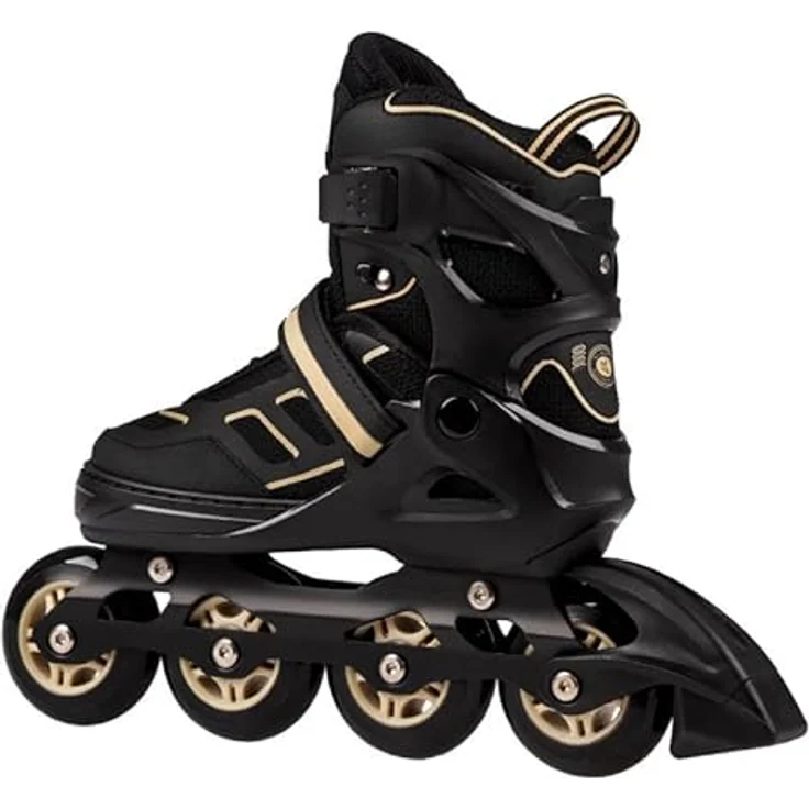 Nils Extreme Inline Skates für Erwachsene und Kinder - ABEC9 Kugellager - Rollerblades Damen und Herren - Größenverstellbar 39-42 - Schwarz Beige – Bild 5