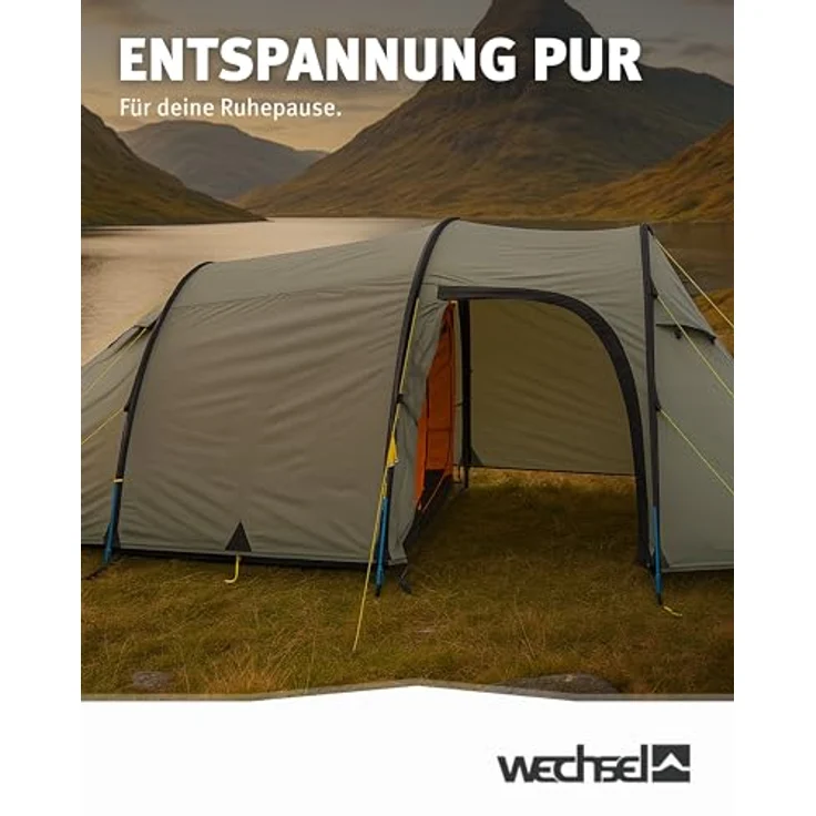 Wechsel Tunnelzelt Intrepid 4, geräumiges Campingzelt für 4 Personen, wetter- und windfest mit 2 Eingängen, 4,9 kg, ideal für Outdoor-Aktivitäten – Bild 3