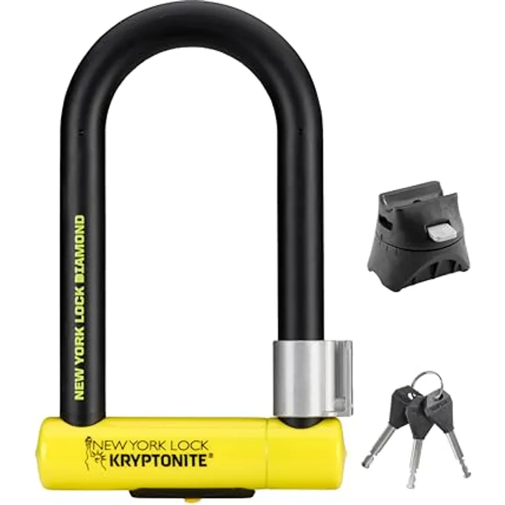 Kryptonite Diamond Standard, Veloschloss mit 26 mm diamantenbeschichtetem Stahlschäkel, winkelschleifer-resistent, inkl. Flexframe-U-Bracket