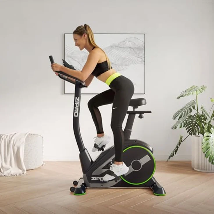ZIPRO RAVE Heimtrainer Fahrrad - 32-Stufen-Widerstand, Herzfrequenzsensor, 11 Trainingsprogramme, Bluetooth-Konnektivität, Ergometer, Schwarz – Bild 5
