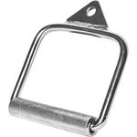 GORILLA SPORTS® Einhandgriff - mit Drehbarem Griff, bis 200kg Belastbar, geschlossen, gerändelt, aus Chrom - Einhandkabel, D-Griff, Kabelzuggriff, Trainingshilfen, Seilzug