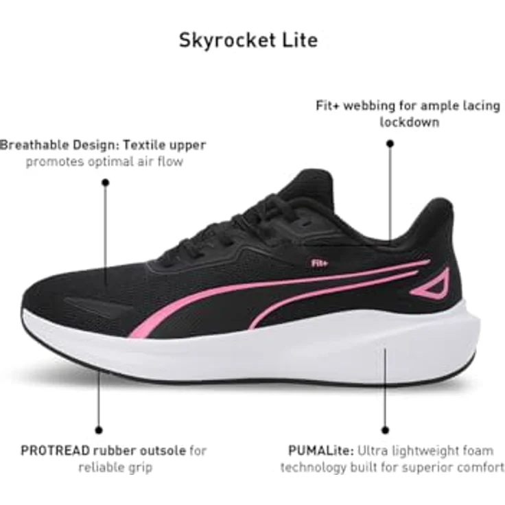 PUMA Skyrocket Lite Damen Laufschuhe, schwarz, Größe 4, mit PROFOAM Dämpfung und SOFTFOAM+ Einlegesohle – Bild 6