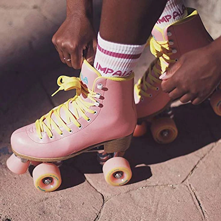 IMPALA Skate Impala Quad-Skates, Rollschuhe in Pink/Gelb, PVC-Obermaterial, Aluminiumgrundplatte, Urethan-Rollen 58mm, ABEC 7 Kugellager, PETA-zertifiziertes vegan. – Bild 9
