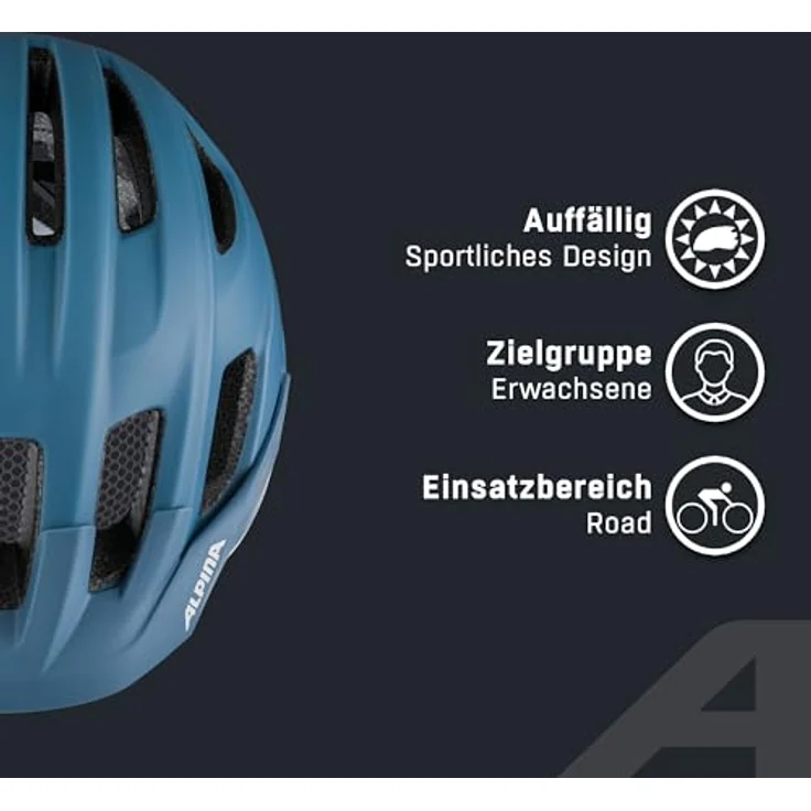 ALPINA Trekking-Fahrradhelm Paranus, sicher und leicht mit stoßabsorbierender EPS-Innenschale, blau – Bild 3