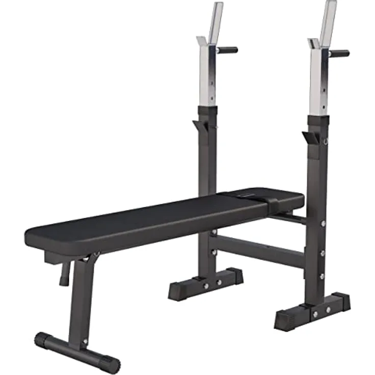 GORILLA SPORTS® Hantelbank mit Ablage - Dip-Station, Verstellbare Höhe und Neigungswinkel, Klappbar, bis 200 kg, Schwarz oder Weiß - Drückerbank, Flachbank, Multifunktion, Trainingsbank - Preisvergleich