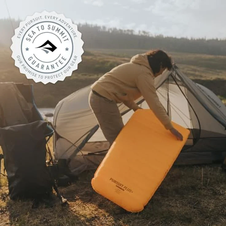 Sea To Summit Pursuit Plus Self Inflating Mat, komfortable Isomatte mit Thermoisolierung, Zinnia Orange, 1,04 kg – Bild 7