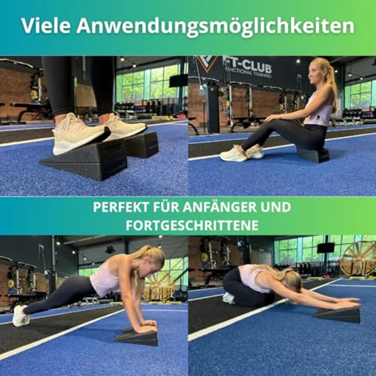 Barbara Klein Yogablock Wadendehner 3er Set, Yoga Block mit 3 Neigungswinkel (8,5° und 17°) für gesunde Körperhaltung und Flexibilität – Bild 2