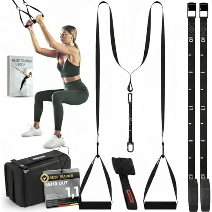NEOLYMP Schlingentrainer mit Türanker & Befestigungsgurt, verstellbar für funktionelles Ganzkörpertraining, inklusive Resistance Bands Set, kompakt für Zuhause und Outdoor, schweißresistent und langlebig