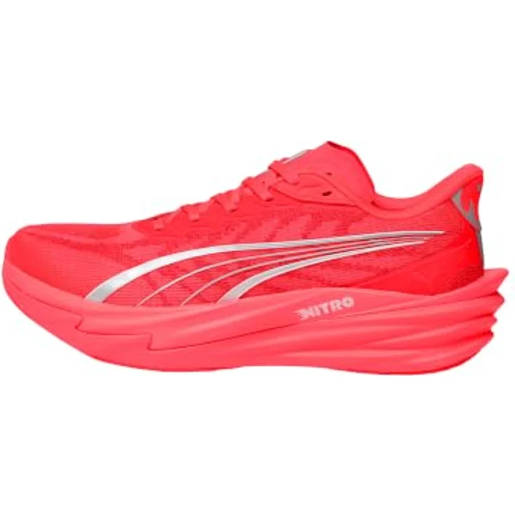 PUMA Deviate Nitro 4, Unisex Laufschuhe mit NITROFOAM Dämpfung, farbe Ultra Red-PUMA Silver, Gewicht 250 g – Bild 1