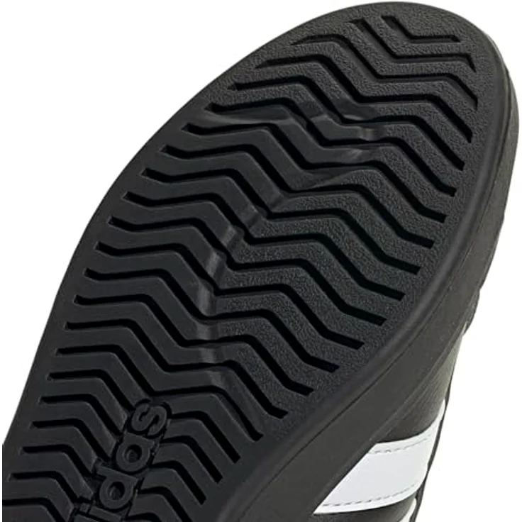 Adidas JR4700_610, Laufschuhe aus Synthetikleder mit Gummi-Cupsohle, Weiß/Core Black/Cloud White/Gold Metallic – Bild 5