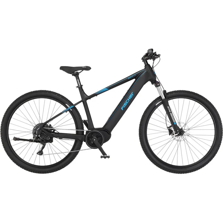 FISCHER E-Bike Mountainbike MONTIS 4.5i 522, 10 Gang Shimano Deore, Mittelmotor 522 Wh, Pedelec für Damen und Herren, inkl. Fahrradschloss