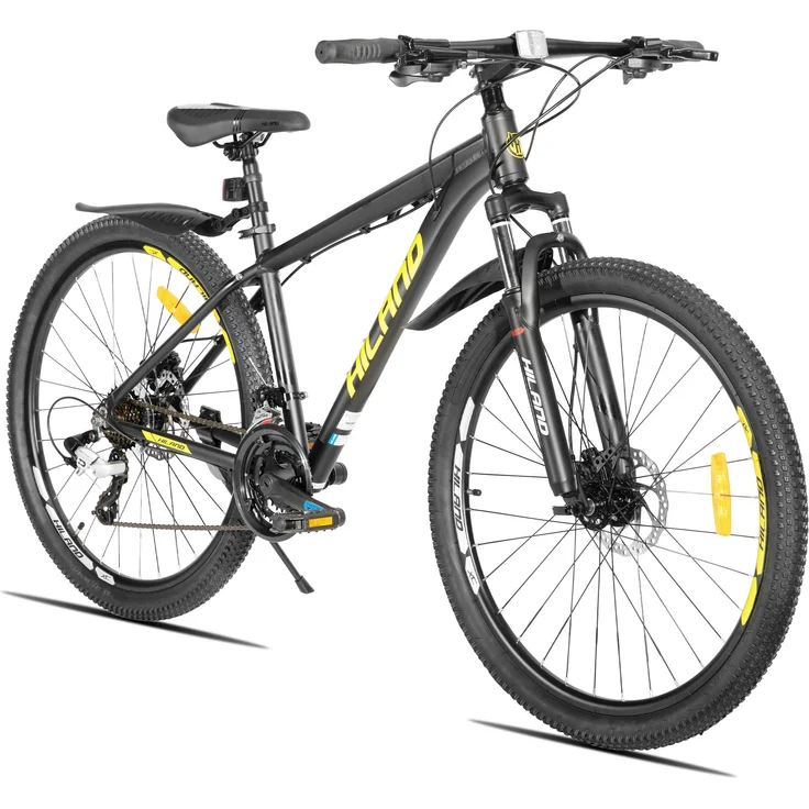 Hiland 27,5-Zoll-Mountainbike, 24 Gänge, leichter Aluminiumrahmen, hydraulische Scheibenbremsen, Offroad-MTB für Erwachsene