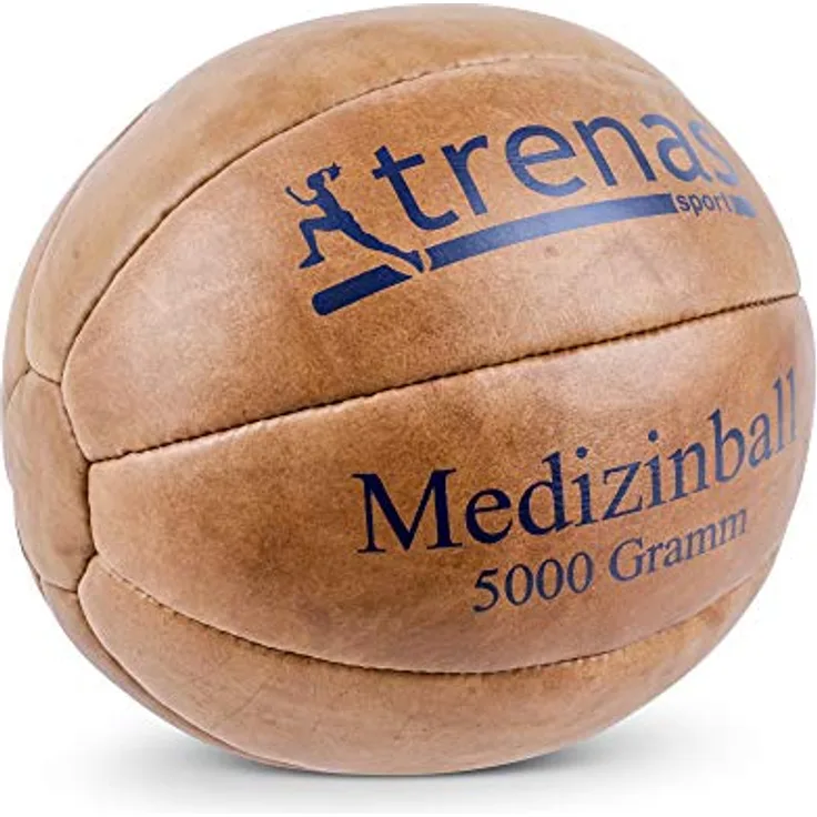 Original TRENAS Medizinball aus Leder - 5 KG