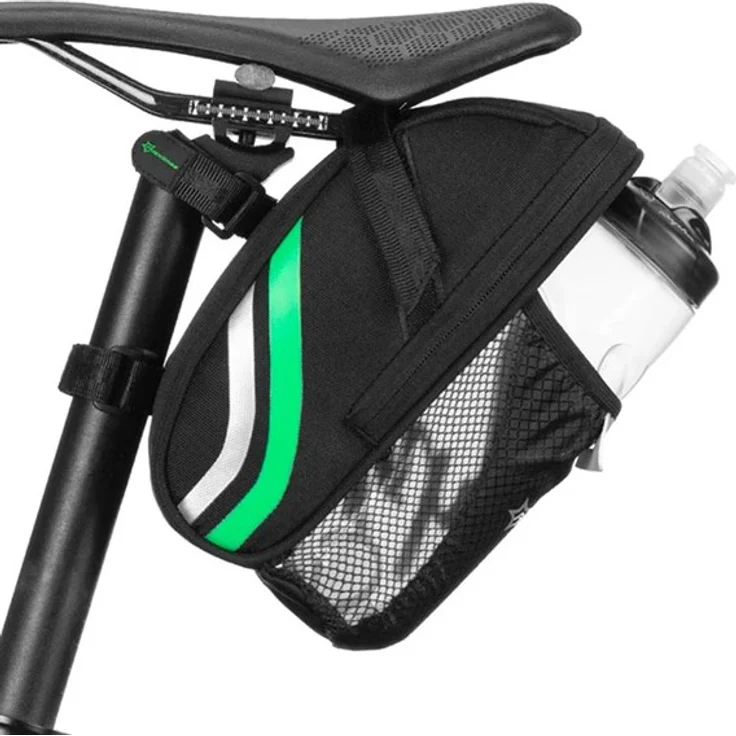 Rockbros C7-BK Fahrradtasche unter dem Sattel, 4 Fächer, Schwarz, reflektierend