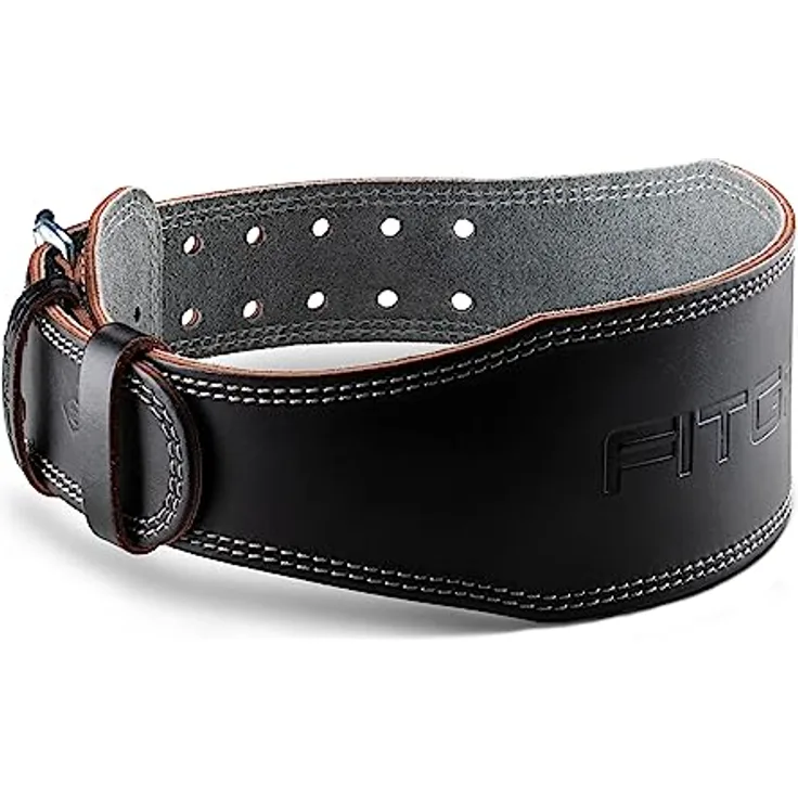 Fitgriff® Klassischer Gewichthebergürtel - 100% Leder - für Damen und Herren - Gürtel für Bodybuilding, Krafttraining, Gewichtheben - Classic Leather Weightlifting Belt (Black (4 inch), M)