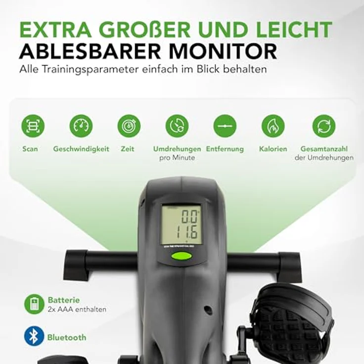 Tunturi Cardio Fit M40 Sitzfahrrad - Heimtrainer mit Bluetooth - Magnetisch gebremster Fahrradtrainer - Schreibtischfahrrad – Bild 3