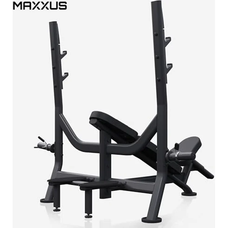 GORILLA SPORTS MAXXUS Schrägbank - Verstellbar, mit Ablage bis 285 kg, Hantelscheibenständer, Gepolstert, Schwarz - Multifunktion Hantelbank, Drückerbank, Trainingsbank, Fitness Bank, Kraftstation, Bankdrücken – Bild 3