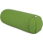 Bodhi Yoga Bolster Rolle Ø 22 cm | Yogarolle mit Bio-Dinkelfüllung | Yogakissen für Restorative & Yin Yoga | Waschbarer Bezug aus Baumwolle | Pilates Kissen mit Trageschlaufe (Olive-grün)