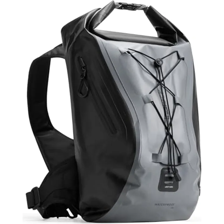 Inateck Fahrradrucksack 25-30L, Wasserdichter Rolltop Rucksack für Herren, mit ergonomischen Trägern und Sicherheitsmerkmalen für Wandertouren