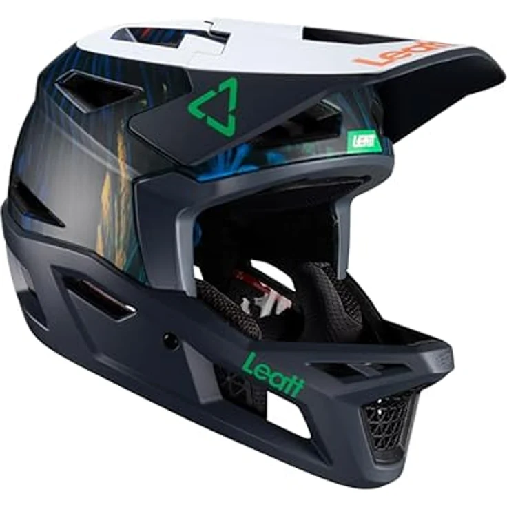 Leatt Gravity 4.0 Fullface Helm, 360° Turbine Technologie, ASTM DH-zertifiziert, Jungle Mehrfarbig, Größe M – Bild 3
