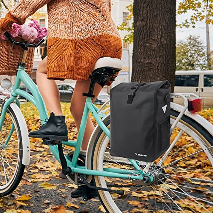 TRIZAND Fahrrad Gepäcktasche Schulter 15L, wasserfester Fahrradrucksack mit Reflektoren und abnehmbarem Schultergurt, Modell 21203 – Bild 4