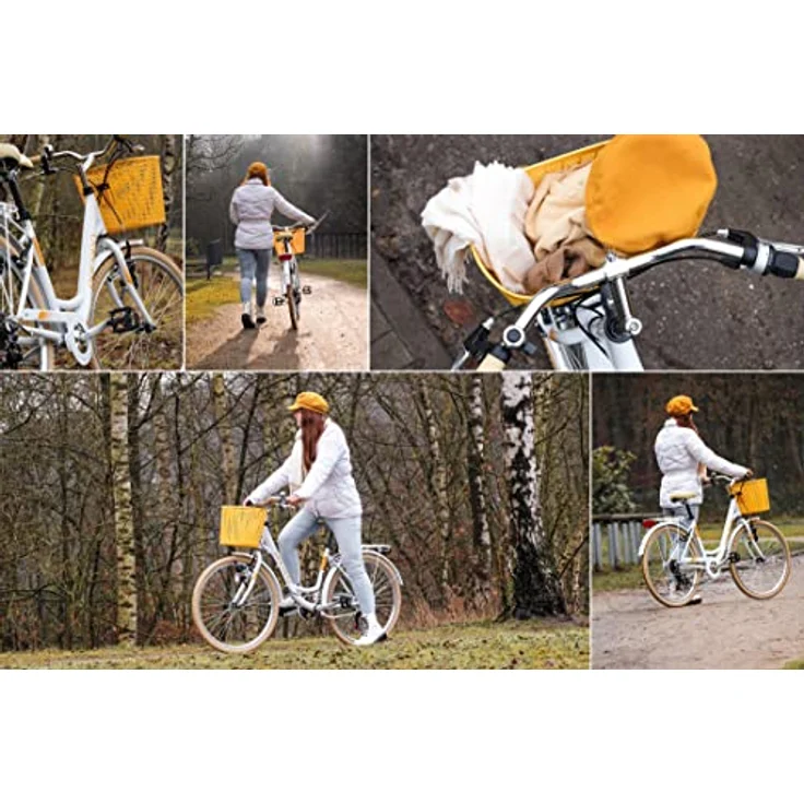 KS Cycling Damenfahrrad 26'' Cantaloupe weiß mit Korb Dacapo RH 48 cm, 6-Gang-Kettenschaltung, trendiges Design – Bild 2