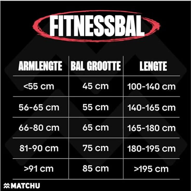 Matchu Sports | Fitnessball | Gymnastikball | Fitness Ball | Sitzball | Schwangerschaftsball | Inklusive Pumpe | Rot | Durchmesser 55CM – Bild 5