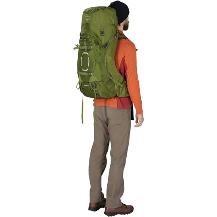 Osprey Aether 55 Trekkingrucksack für Männer Black - L/XL, PFC-freie DWR-Beschichtung, verstellbare AirScape Rückenplatte, integrierte Regenhülle – Bild 3