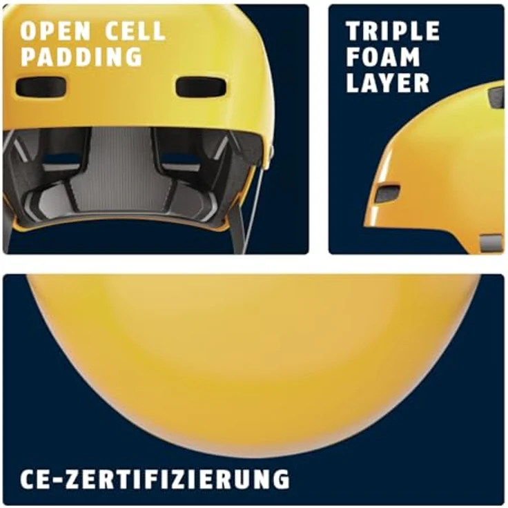 ABUS Fahrradhelm INDY - Dirt-Helm mit optimierter Stoßdämpfung für Dirt, Skate, Slope und MTB - Größe L, Gelb – Bild 4