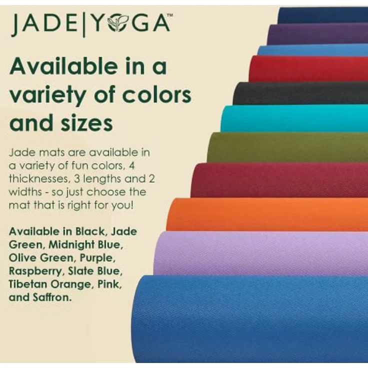JadeYoga Harmony rutschfeste Naturkautschuk Yogamatte (5mm, 173cm) in Grün – Bild 5