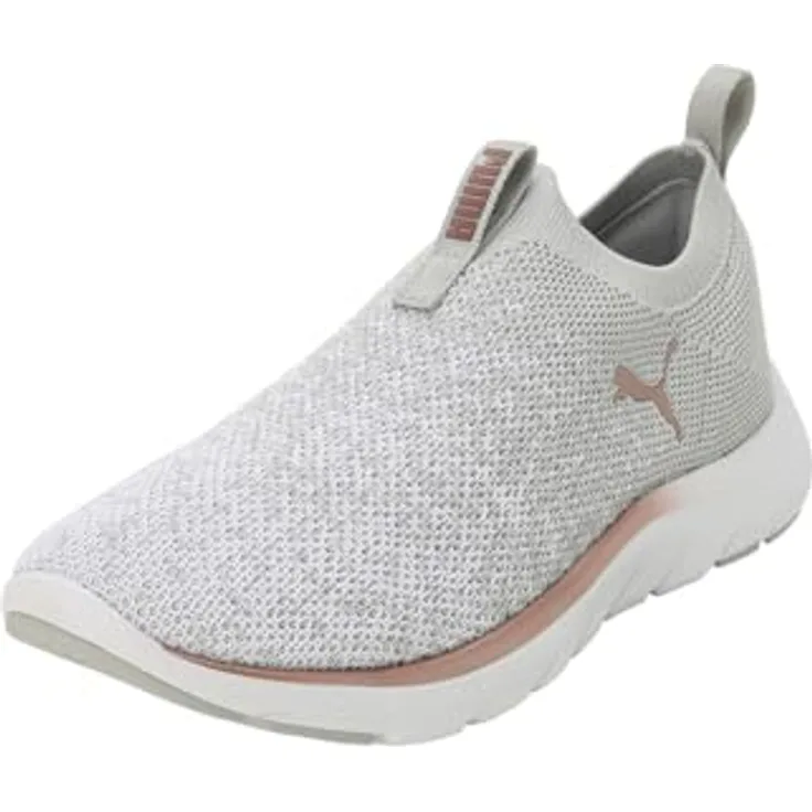 PUMA Softride Remi Slip-On Kni, Laufschuh mit SOFTRIDE-Dämpfungstechnologie, ash gray-white-rose gold, Größe 6.5