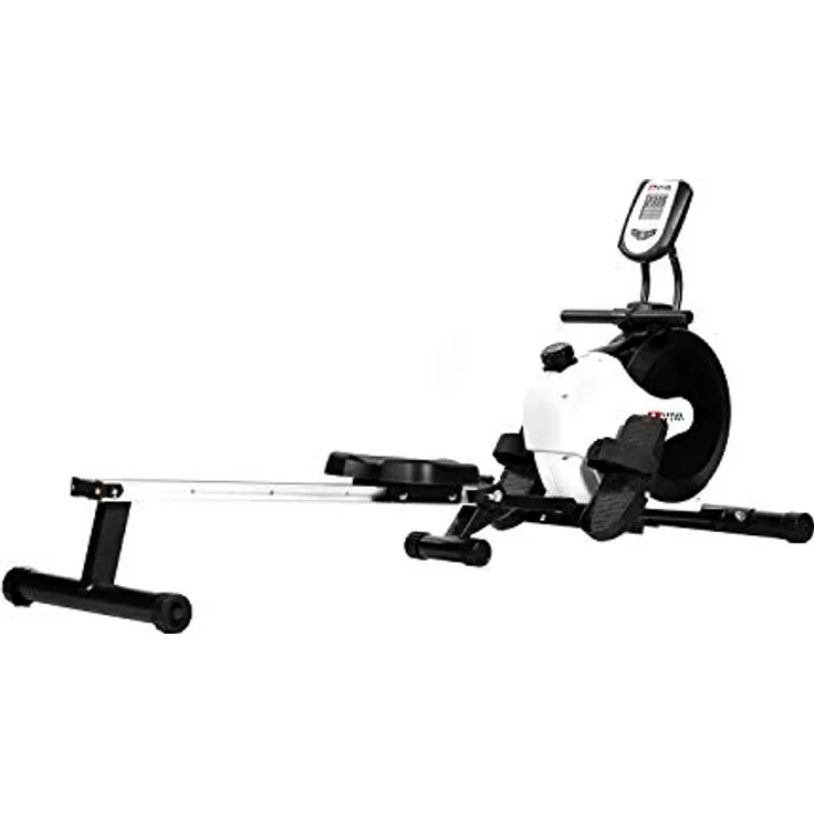 AsVIVA RA11 Rower Rudergerät für Zuhause in Weiß I Manuell Verstellbarer Widerstand I Rudermaschine mit Magnetbremssysstem I Ausdauertraining I Klappbares Trainingsgerät Designed in Germany