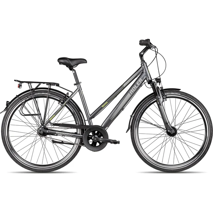 Adler Verona Nexus, 28 Zoll Cityrad mit 7-Gang Shimano Nabenschaltung, Rücktrittbremse, schwarz, 45 cm