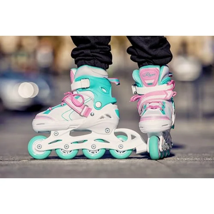 RAVEN Lia Mint, verstellbare Inline Skates für Kinder Mädchen, Größe 34-37 (21,5cm-24cm), 70mm PU-Rollen, DSAS, belüfteter Innenschuh – Bild 2