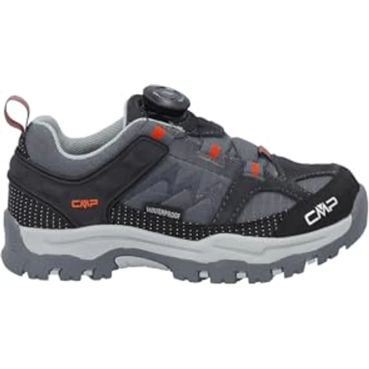 CMP Kids Kiruna Low Fitgo Wanderschuhe, wasserdicht mit FitGo-Verschlusssystem, grau-orange, Größe 35 – Bild 2
